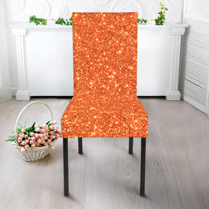 Orange Glitter Artwork Print Dining Chair Slipcover