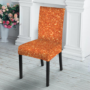 Orange Glitter Artwork Print Dining Chair Slipcover