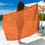 Orange Glitter Artwork Print (NOT Real Glitter) Beach Sarong Wrap