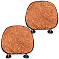 Orange (NOT Real) Glitter Print Car Headrest Covers