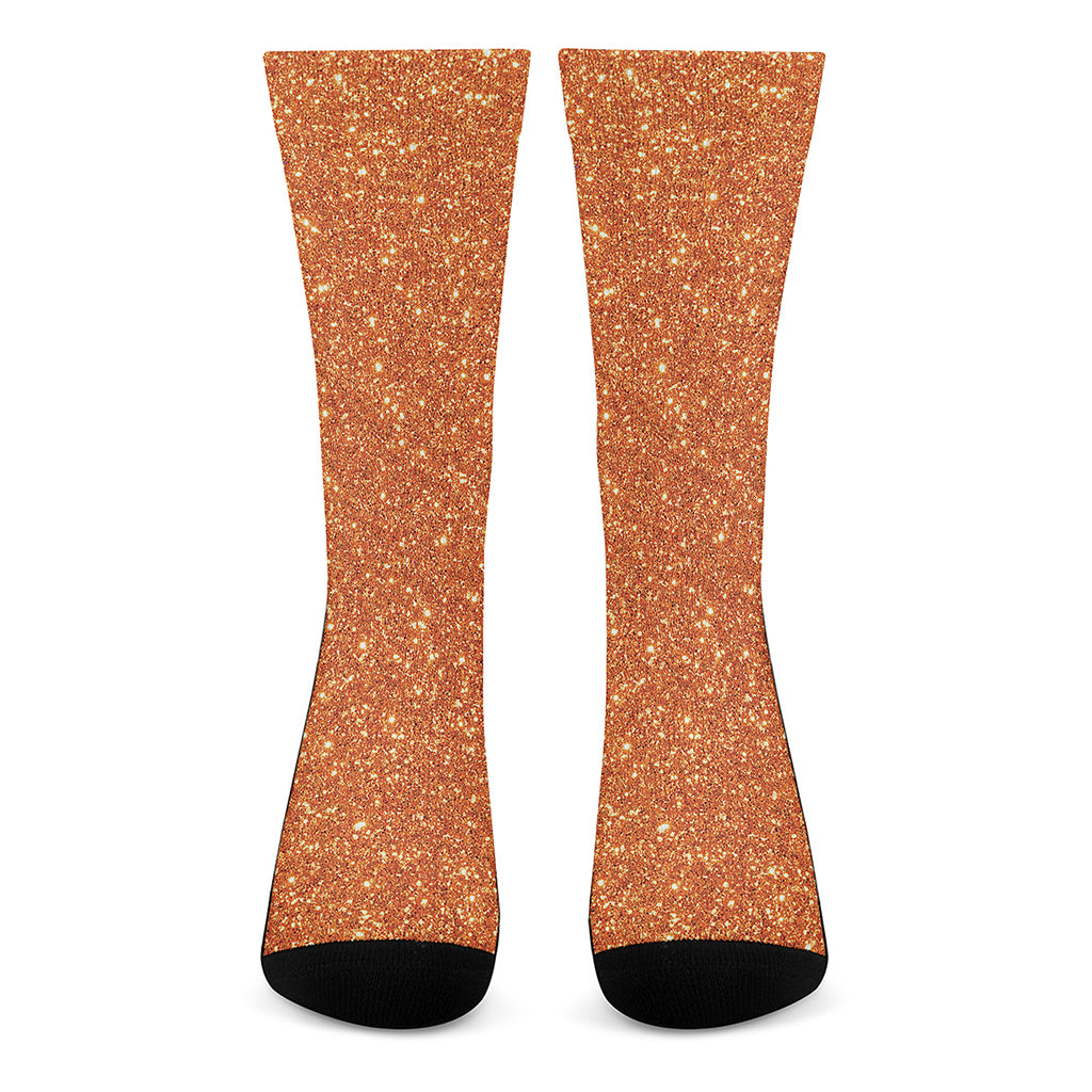 Orange Glitter Artwork Print (NOT Real Glitter) Crew Socks