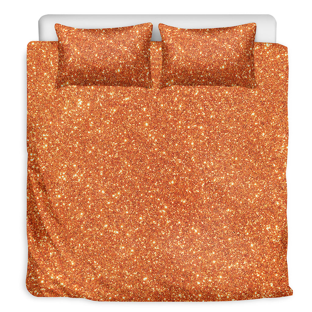 Orange Glitter Artwork Print (NOT Real Glitter) Duvet Cover Bedding Set