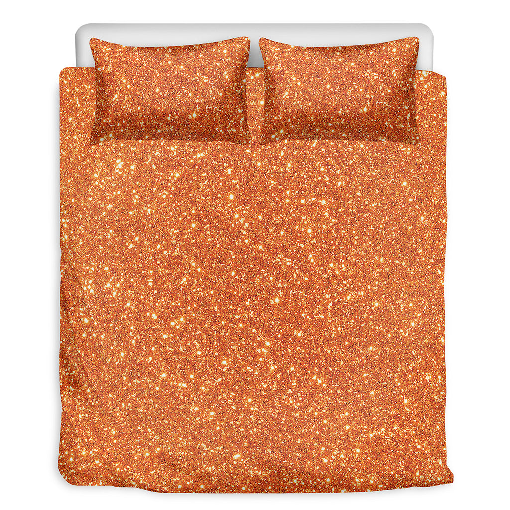Orange Glitter Artwork Print (NOT Real Glitter) Duvet Cover Bedding Set