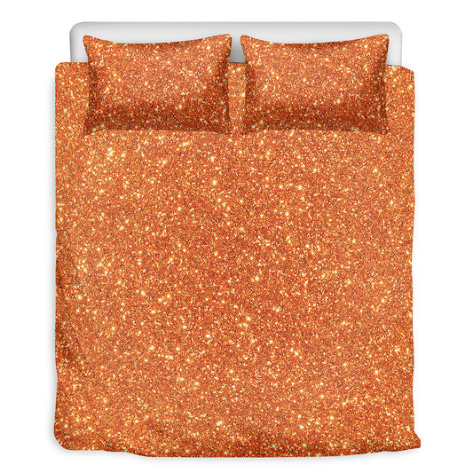 Orange Glitter Artwork Print (NOT Real Glitter) Duvet Cover Bedding Set