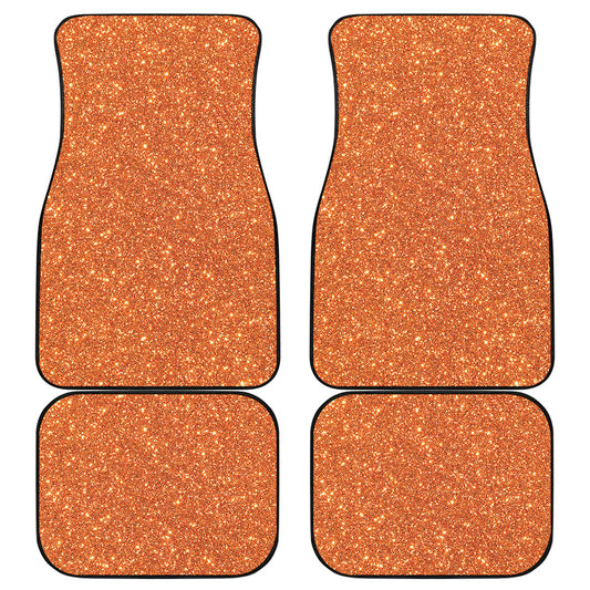 Orange Glitter Artwork Print (NOT Real Glitter) Front and Back Car Floor Mats
