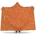 Orange (NOT Real) Glitter Print Hooded Blanket