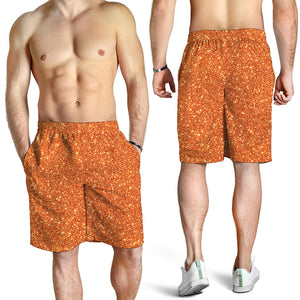 Orange Glitter Artwork Print (NOT Real Glitter) Men's Shorts