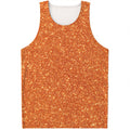 Orange (NOT Real) Glitter Print Men's Tank Top