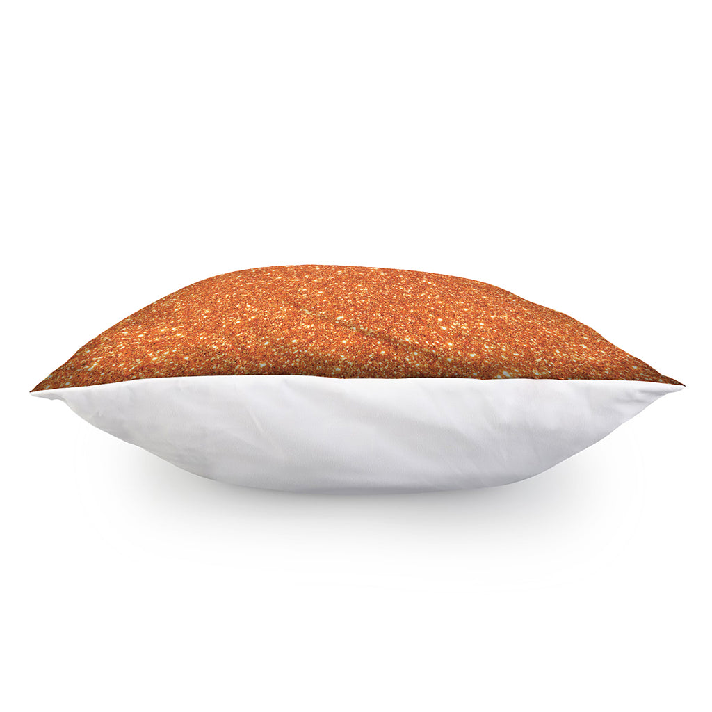 Orange Glitter Artwork Print (NOT Real Glitter) Pillow Cover