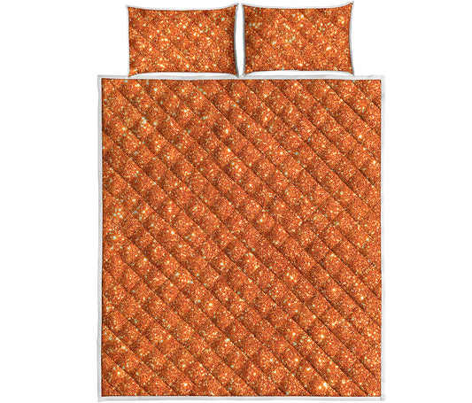 Orange Glitter Artwork Print (NOT Real Glitter) Quilt Bed Set