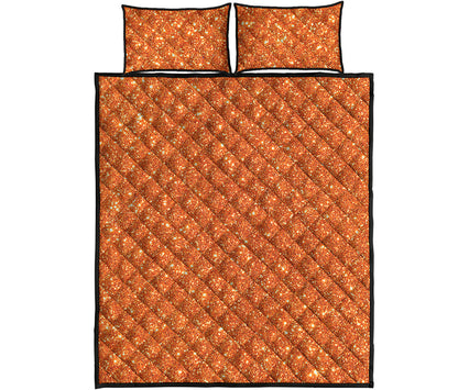 Orange Glitter Artwork Print (NOT Real Glitter) Quilt Bed Set