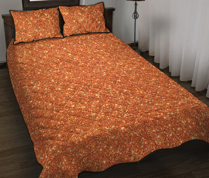 Orange Glitter Artwork Print (NOT Real Glitter) Quilt Bed Set