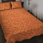 Orange Glitter Artwork Print (NOT Real Glitter) Quilt Bed Set