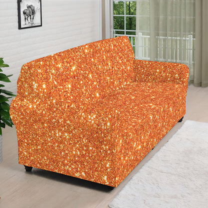 Orange Glitter Artwork Print (NOT Real Glitter) Sofa Cover