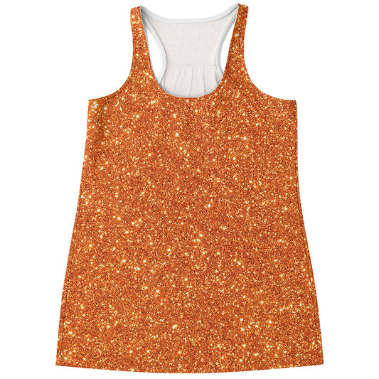 Orange Glitter Artwork Print (NOT Real Glitter) Women's Racerback Tank Top
