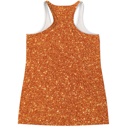 Orange Glitter Artwork Print (NOT Real Glitter) Women's Racerback Tank Top