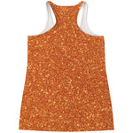 Orange Glitter Artwork Print (NOT Real Glitter) Women's Racerback Tank Top