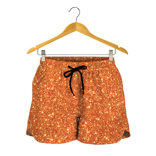 Orange Glitter Artwork Print (NOT Real Glitter) Women's Shorts