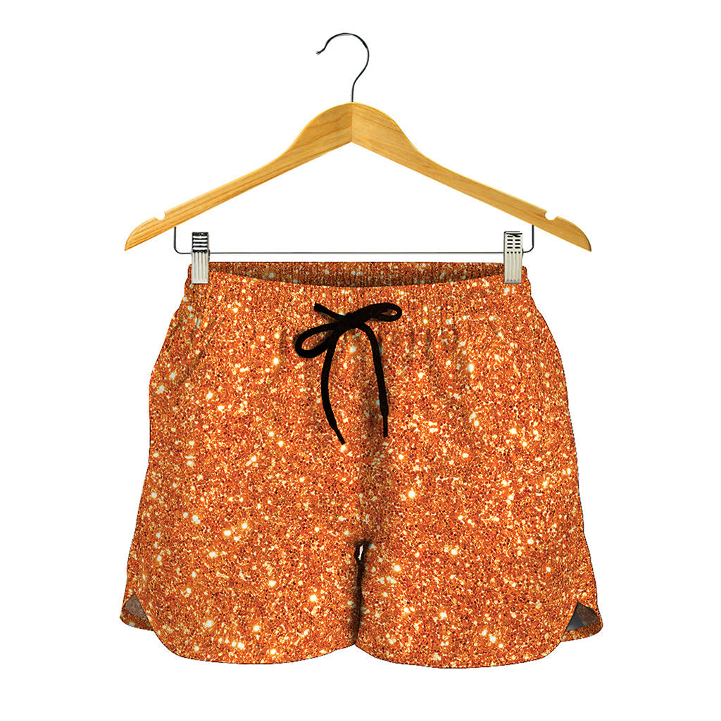 Orange Glitter Artwork Print (NOT Real Glitter) Women's Shorts