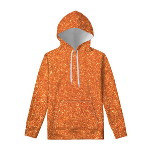 Orange Glitter Artwork Print Pullover Hoodie