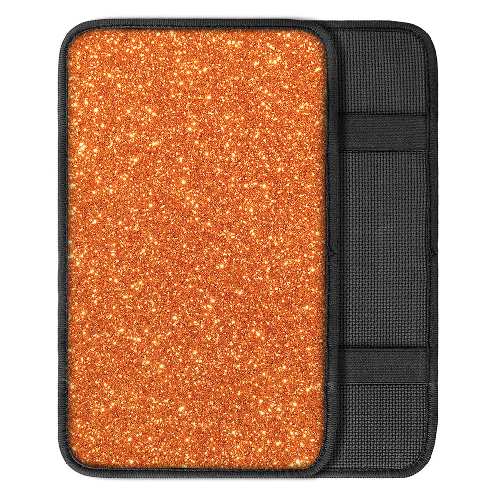 Orange Glitter Texture Print Car Center Console Cover