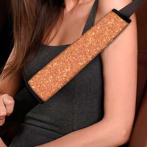 Orange Glitter Texture Print Car Seat Belt Covers