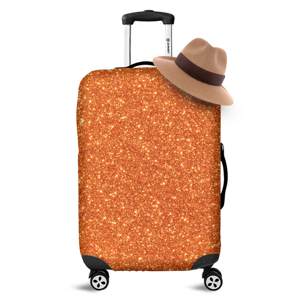 Orange Glitter Texture Print Luggage Cover