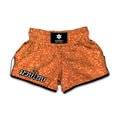 Orange (NOT Real) Glitter Print Muay Thai Boxing Shorts