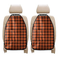 Orange Grey And White Plaid Print Car Seat Organizers