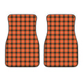 Orange Grey And White Plaid Print Front Car Floor Mats