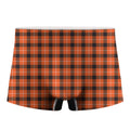Orange Grey And White Plaid Print Men's Boxer Briefs
