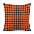 Orange Grey And White Plaid Print Pillow Cover
