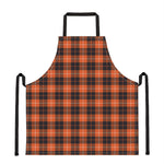 Orange Grey And White Tartan Print Apron