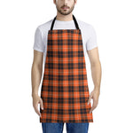 Orange Grey And White Tartan Print Apron