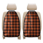 Orange Grey And White Tartan Print Car Seat Organizers