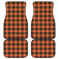 Orange Grey And White Tartan Print Front and Back Car Floor Mats