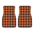 Orange Grey And White Tartan Print Front Car Floor Mats