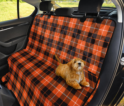Orange Grey And White Tartan Print Pet Car Back Seat Cover