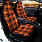 Orange Grey And White Tartan Print Universal Fit Car Seat Covers