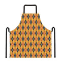 Orange Halloween Argyle Pattern Print Apron