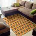 Orange Halloween Argyle Pattern Print Floor Mat