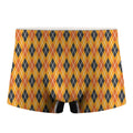 Orange Halloween Argyle Pattern Print Men's Boxer Briefs