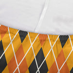 Orange Halloween Argyle Pattern Print Sofa Cover