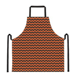 Orange Halloween Chevron Pattern Print Apron