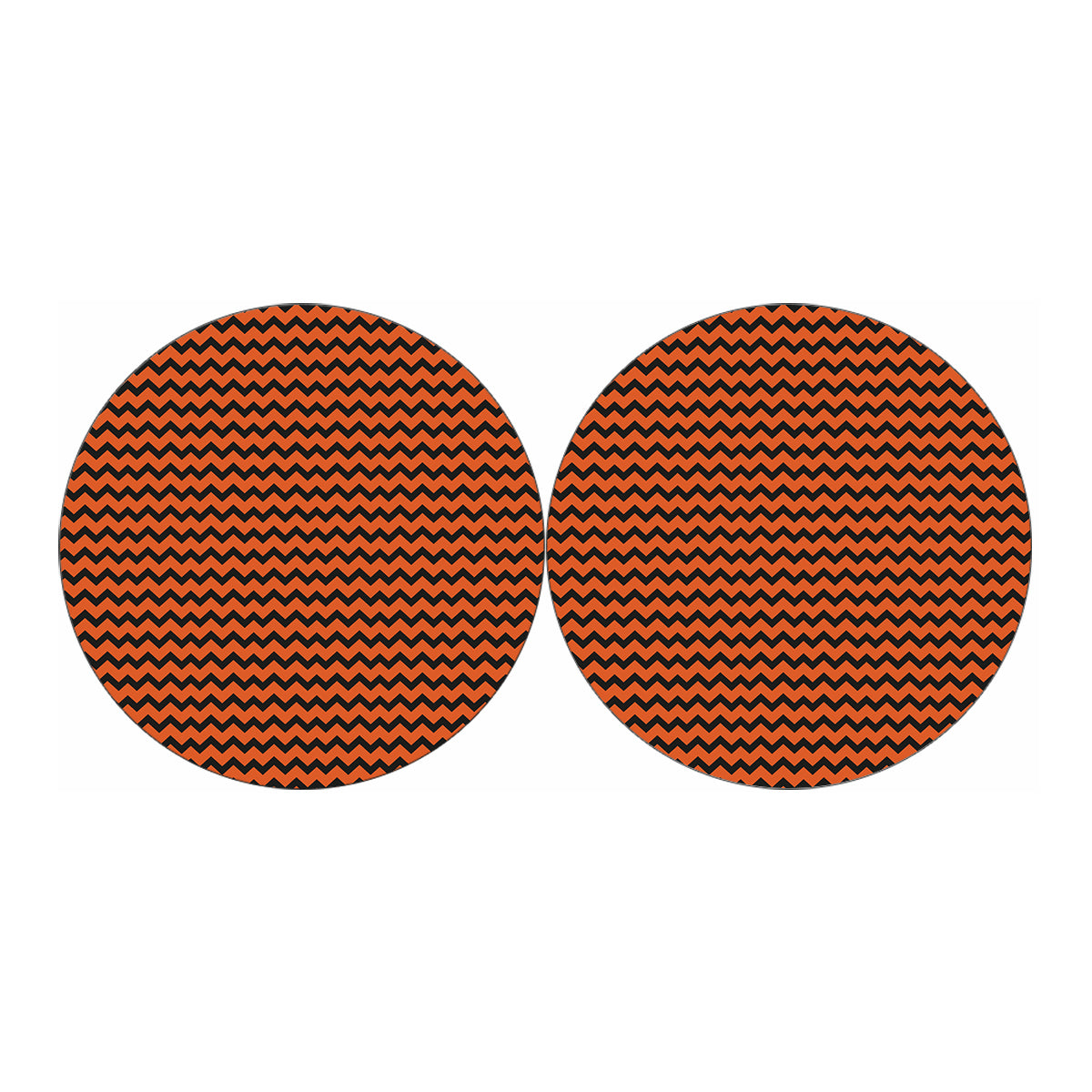 Orange Halloween Chevron Pattern Print Car Coasters