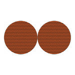 Orange Halloween Chevron Pattern Print Car Coasters