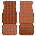 Orange Halloween Chevron Pattern Print Front and Back Car Floor Mats