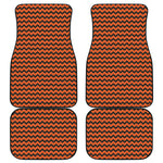 Orange Halloween Chevron Pattern Print Front and Back Car Floor Mats