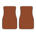 Orange Halloween Chevron Pattern Print Front Car Floor Mats
