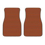 Orange Halloween Chevron Pattern Print Front Car Floor Mats